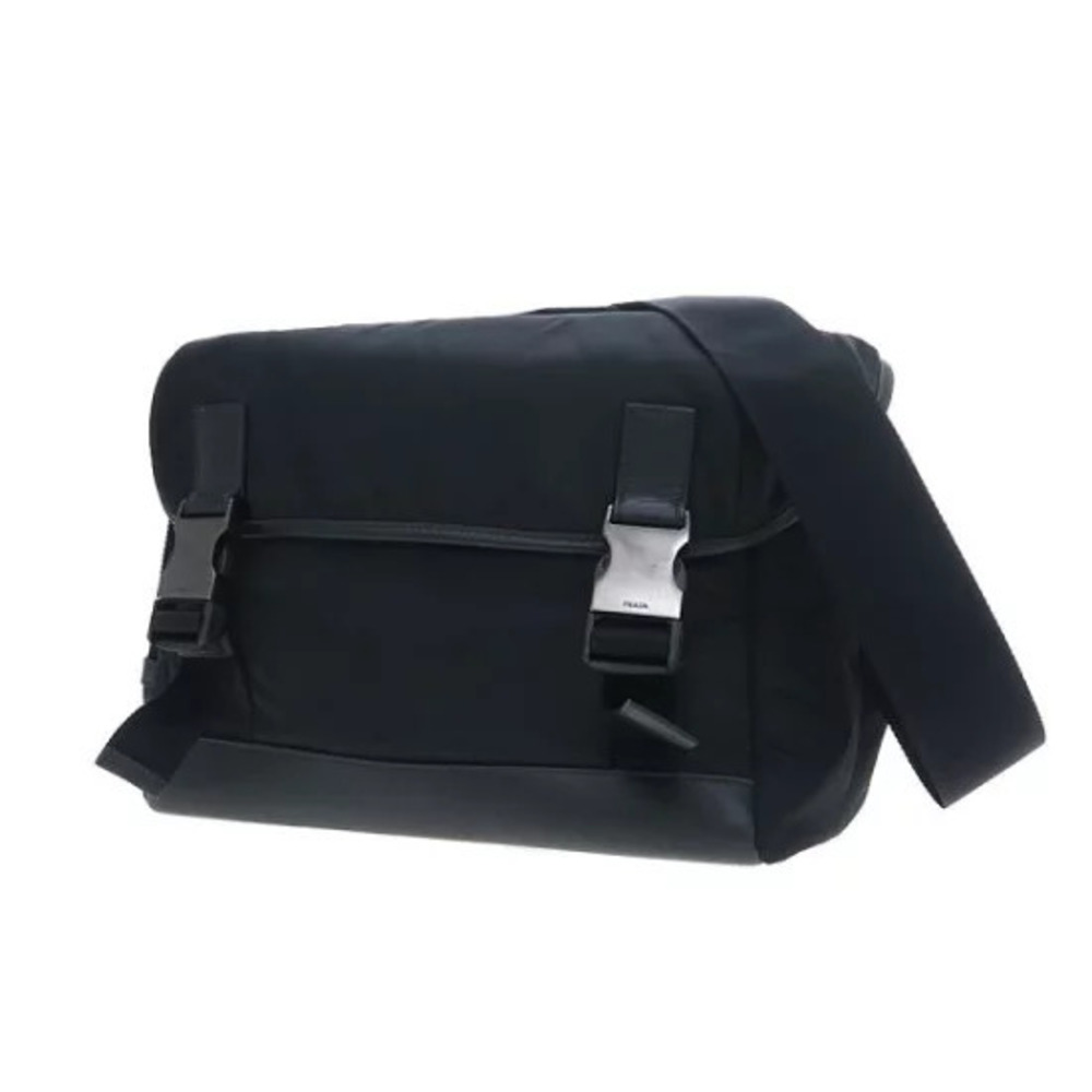 Prada Tessuto leather messenger bag Crossbody Black